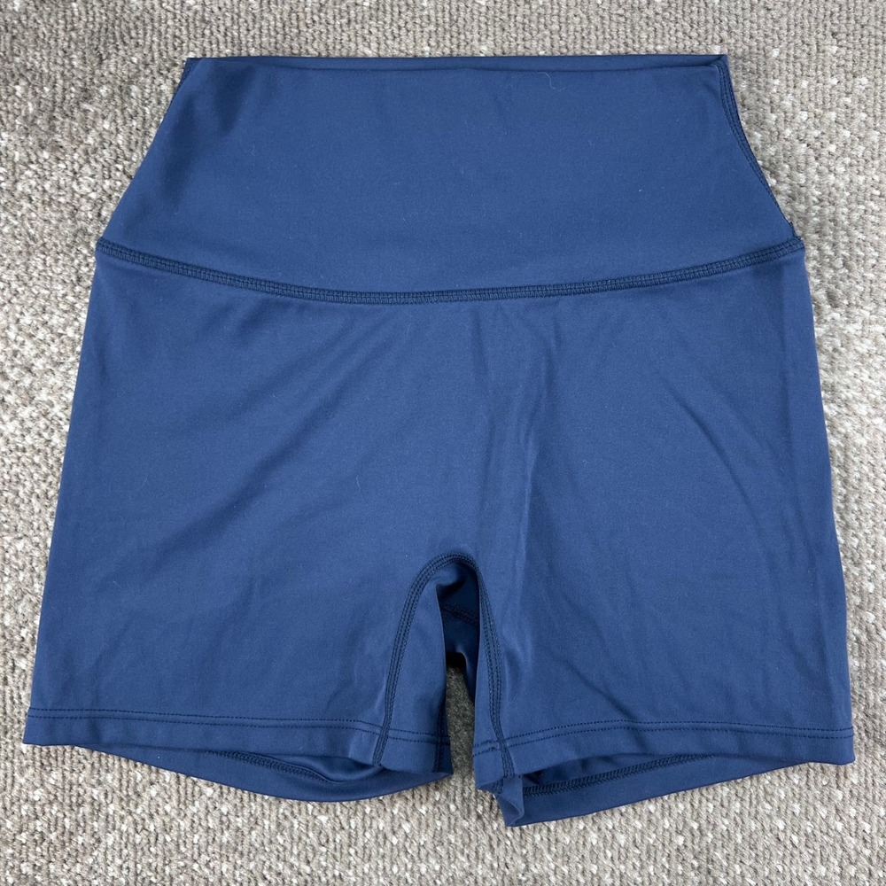 Lululemon Align High Rise Short 4 Inch Blue Yoga Biker Shorts Womens Size 2 18X4